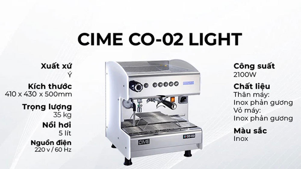 Máy Pha Cà Phê Cime CO-02 Light 1 Group May pha ca phe cime co02 light 6